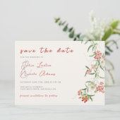 Save The Date Fleur sauvage rose Rose Spring Garland Mariage (Debout devant)