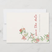 Save The Date Fleur sauvage rose Rose Spring Garland Mariage (Dos)