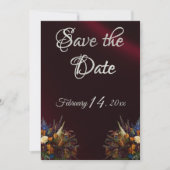 Save The Date Fleur sauvage, Ruban & Photo - Bourgogne (Devant)