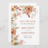 Save The Date Fleur sauvage rustique Mariage d'automne (Devant / Derrière)