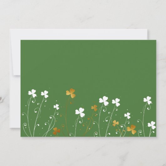 Save The Date Fleur sauvage shamrock Elégant Mariage 3 Photo (Dos)