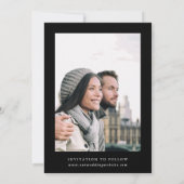 Save The Date Fleur sauvage Silhouette Mariage noir & blanc phot (Dos)