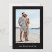 Save The Date Fleur sauvage Silhouette Mariage photo noir (Dos)