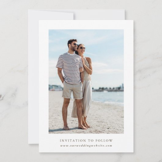 Save The Date Fleur sauvage Silhouette Wreath Mariage Photo Tan (Dos)