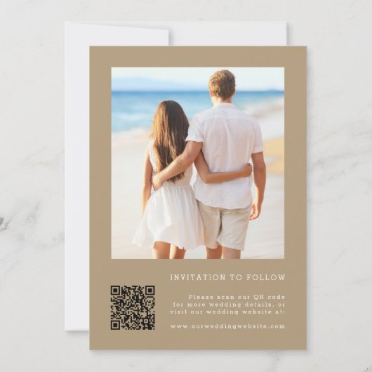 Save The Date Fleur sauvage Tan Silhouette 2 Mariage photo (Dos)