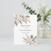 Save The Date Fleur tropicale Herbe de Pampas, Plumes, Rustique (Debout devant)