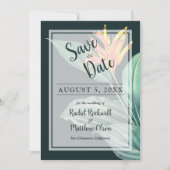 Save The Date Fleur tropicale Mariage élégant Enregistrer la dat (Devant)