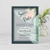 Save The Date Fleur tropicale Mariage élégant Enregistrer la dat (Debout devant)