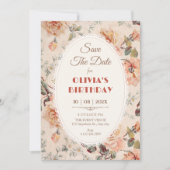 Save The Date Fleur vintage (Devant)