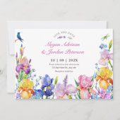 Save The Date Fleur violette de jardin en fleurs (Devant)