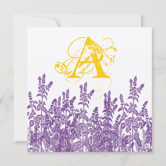 Save The Date Fleur violette de moutarde jaune sauvage Enregistr (Dos)