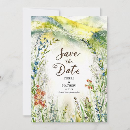 Save The Date Fleur Whimsical Wildflower Wedding (Devant)
