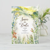 Save The Date Fleur Whimsical Wildflower Wedding (Debout devant)