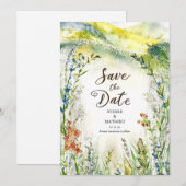 Save The Date Fleur Whimsical Wildflower Wedding (Devant / Derrière)