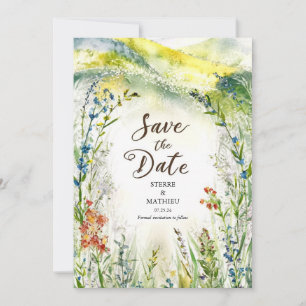 Save The Date Fleur Whimsical Wildflower Wedding