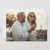 Save The Date Fleurir l'accent | Photo de mariage (Devant)