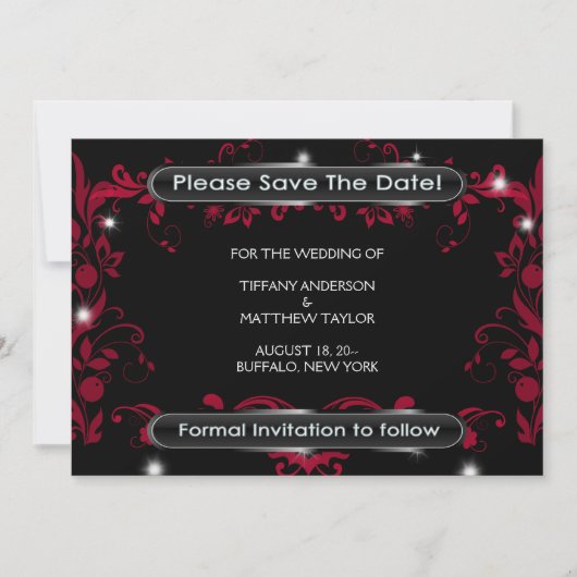 Save The Date Fleurir rouge Enregistrer la date (Devant)