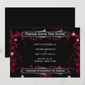 Save The Date Fleurir rouge Enregistrer la date (Devant / Derrière)