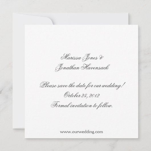 Save The Date Fleurs Abstraites de Pêche Sunburst Gris Enregistr (Dos)