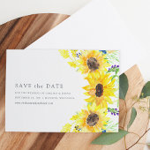 Save The Date Fleurs | Aquarelle Tournesol Enregistrer la date