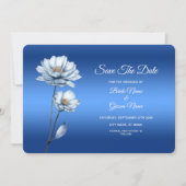 Save The Date Fleurs Aquarelles Bleues Enregistrer La Date (Devant)