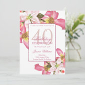 Save The Date Fleurs aquarelles exotiques 40e fête d'anniversair (Debout devant)