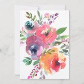 Save The Date Fleurs aquarelles Moderne Élégant Mariage Script (Dos)