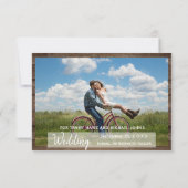 Save The Date Fleurs blanches en tonneau de bois rustique - Enre (Dos)