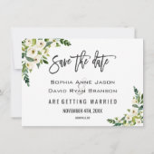 Save The Date Fleurs Blanches Fleurissant Photo Enregistrer La D (Dos)