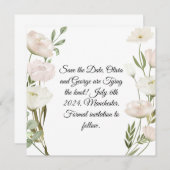 Save The Date Fleurs blanches Pampas Végétation en herbe Succule (Devant / Derrière)
