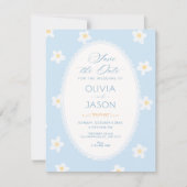 Save The Date Fleurs bleues  (Devant)