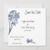 Save The Date Fleurs Bleues Douces Mariage Enregistrer la Date (Devant)