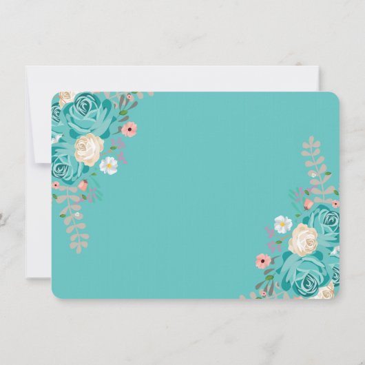 Save The Date Fleurs Bleues Élégantes Mariage Botanique Personna (Dos)