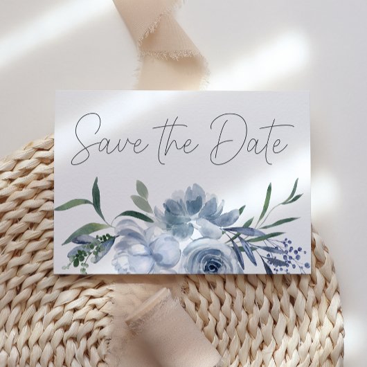 Save The Date Fleurs Bleues Passées Enregistrer La Date