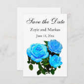 Save The Date Fleurs bleues roses bleues (Devant / Derrière)
