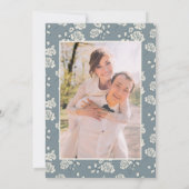 Save The Date Fleurs bleues vintage monogrammées (Dos)
