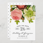 Save The Date Fleurs botaniques annonce de sauvegarde de date II (Devant / Derrière)