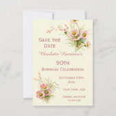Save The Date Fleurs Chic de Printemps 90e Anniversaire (Dos)
