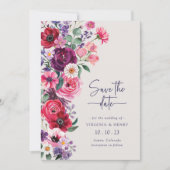 Save The Date Fleurs Colorées (Devant)
