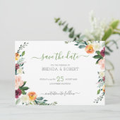 Save The Date Fleurs colorées bordure (Debout devant)