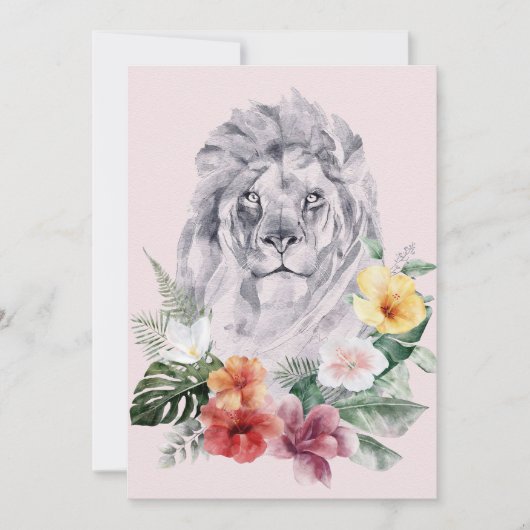 Save The Date Fleurs d'animaux lions (Devant)