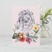Save The Date Fleurs d'animaux lions (Debout devant)