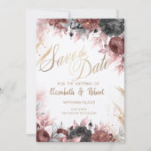 Save The Date Fleurs D'Aquarelle Automne Enregistrer La Date (Devant)