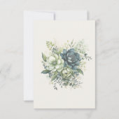 Save The Date Fleurs d'aquarelle bleu vert Enregistrer la date (Dos)