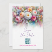 Save The Date Fleurs d'aquarelle Calligraphie Script Enregistrer (Dos)