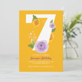 Save The Date Fleurs d'aquarelle mignonnes 7e fête d'anniversair (Debout devant)