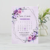 Save The Date Fleurs d'aquarelle rose vif (Debout devant)
