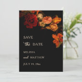 Save The Date Fleurs d'art fin Mariage sombre (Debout devant)
