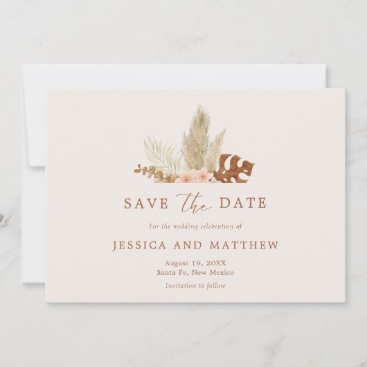 Save The Date Fleurs d'automne Boho rustique Mariage extérieur (Devant)