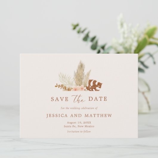 Save The Date Fleurs d'automne Boho rustique Mariage extérieur (Debout devant)